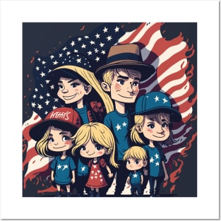 Patriotic American Family Posters and Art